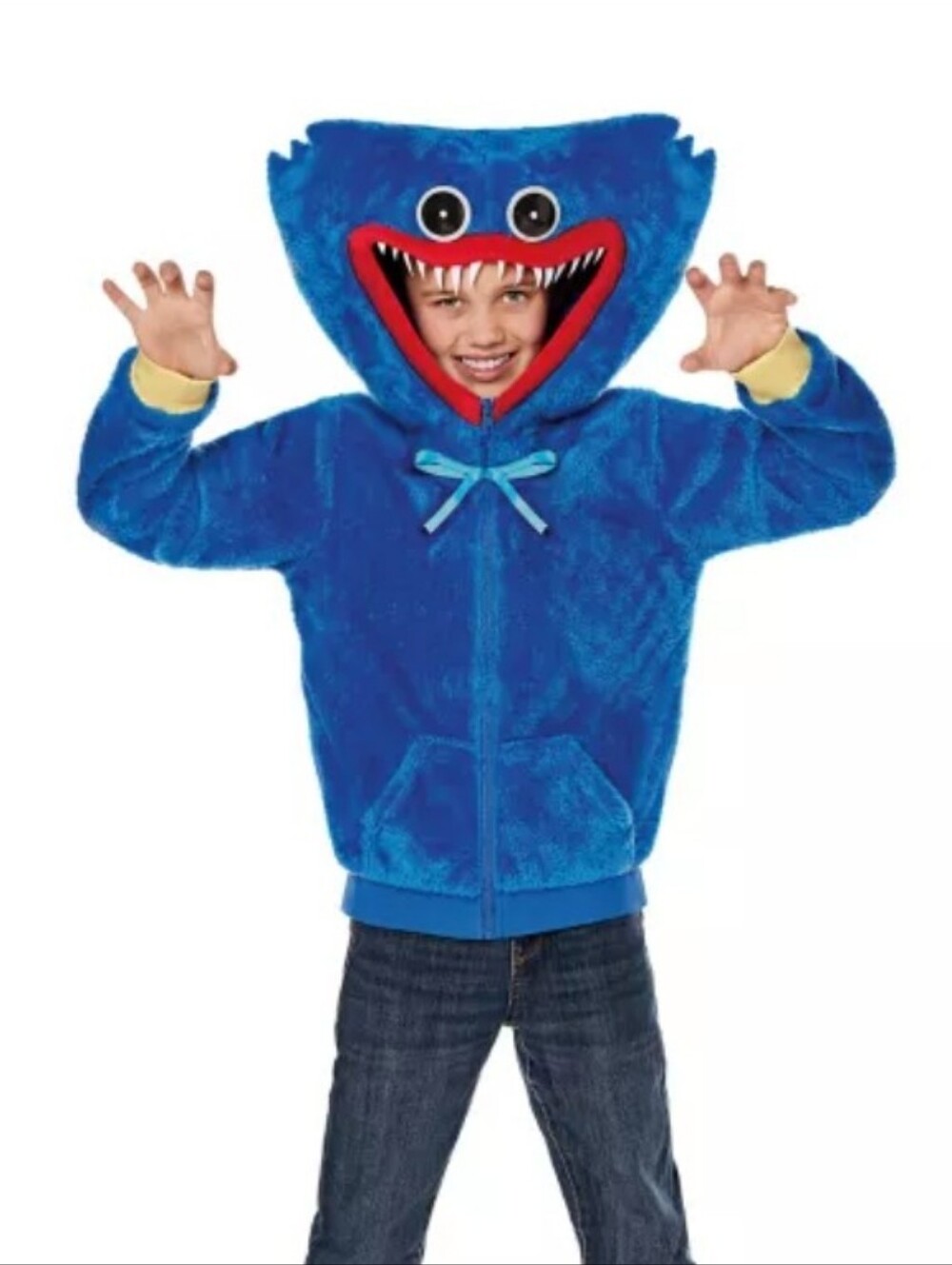Spirit Halloween Kids Huggy Wuggy Zip-Up Costume Top - Poppy Playtime Sz Medium